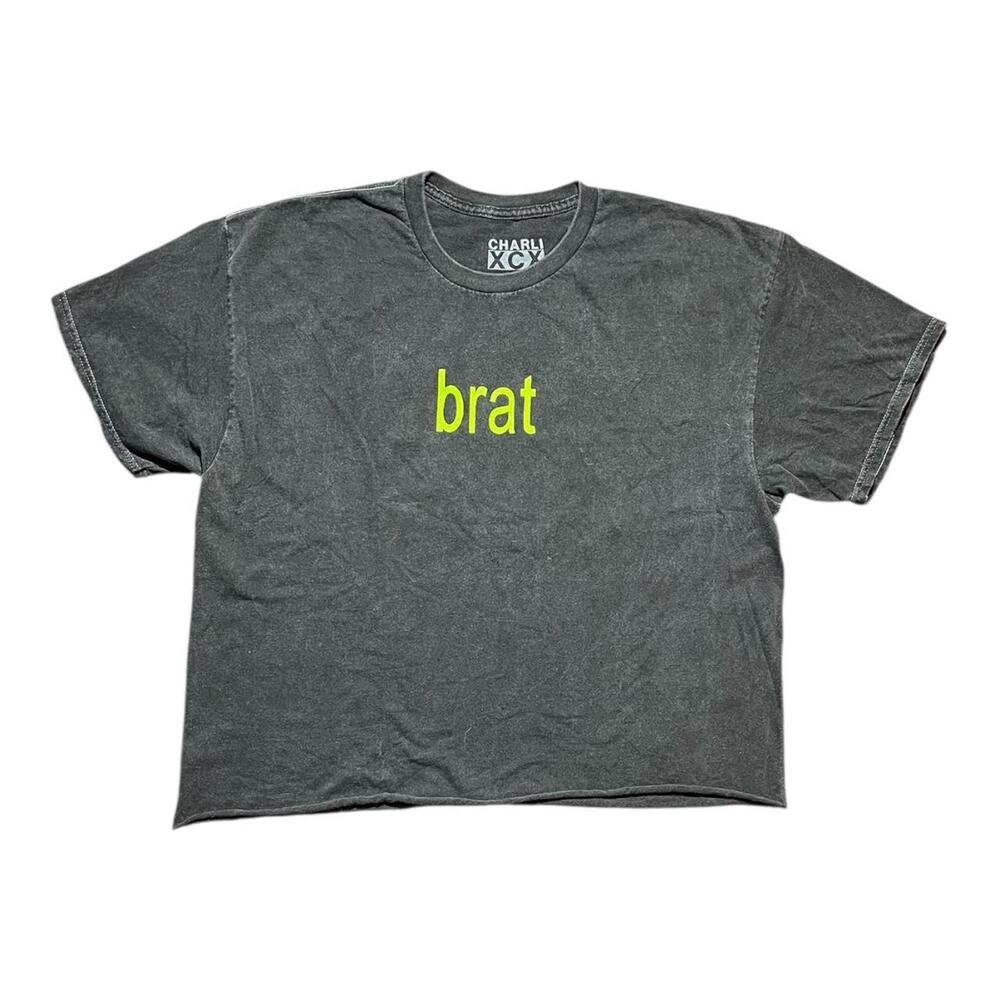 Charli XCX Brat Hyperpop Album Logo Crop T-shirt